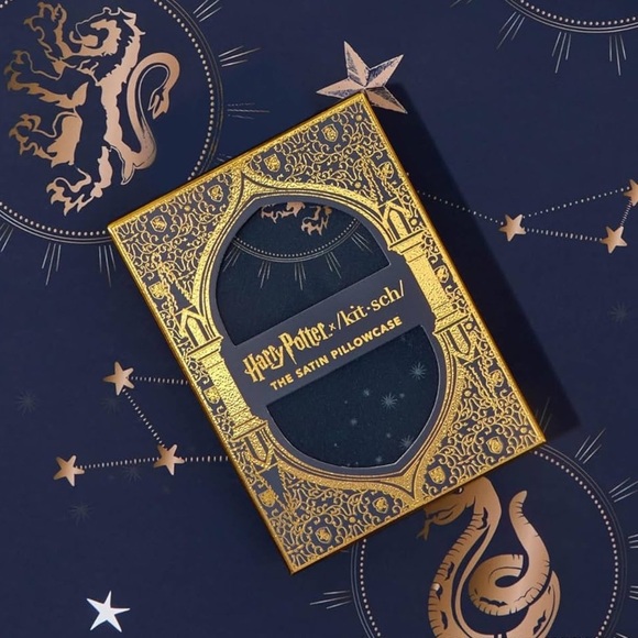 NEW Harry Potter x Kitsch Satin Pillowcase - Midnight at Hogwarts - Standard Sz - Picture 5 of 6
